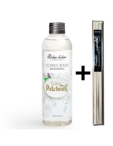 Recambio Mikado White Patchouli + Rattan